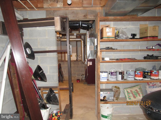410 Pine Glen Rd, Moshannon, PA 16859 - unfinished below grade area with concrete block wall
