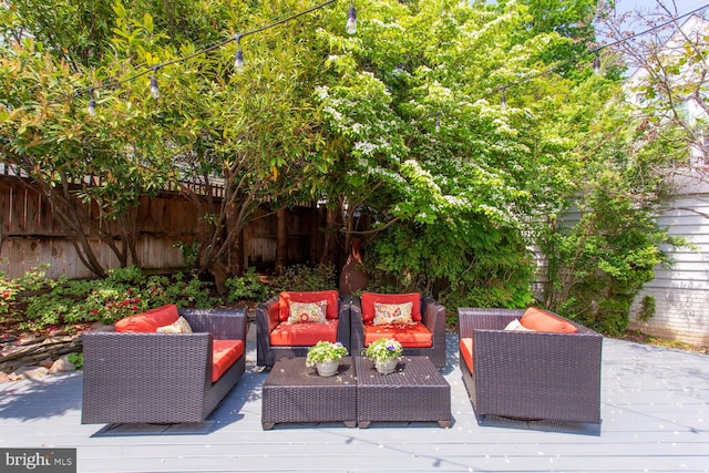 1201 Dartmouth Rd, Alexandria, VA 22314 - view of patio / terrace with a deck and an outdoor living space