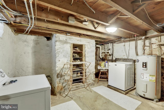 2538 Church Ln, Doylestown, PA 18902 - unfinished below grade area with electric water heater and washer / clothes dryer