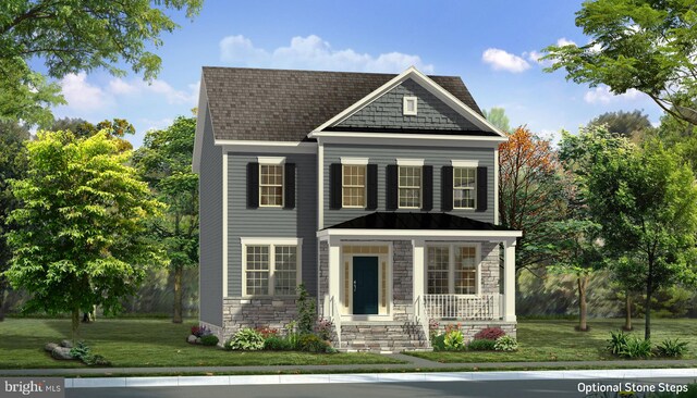 HOMESITE366 Silverleaf Dr, Charles Town, WV 25414 - view of front of house with a porch, a front lawn, and stone siding