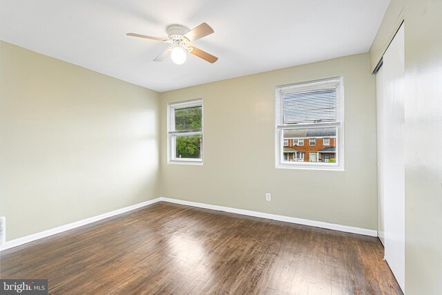 5649 Kavon Ave, Baltimore, MD 21206 - unfurnished room featuring baseboards, ceiling fan, and wood finished floors