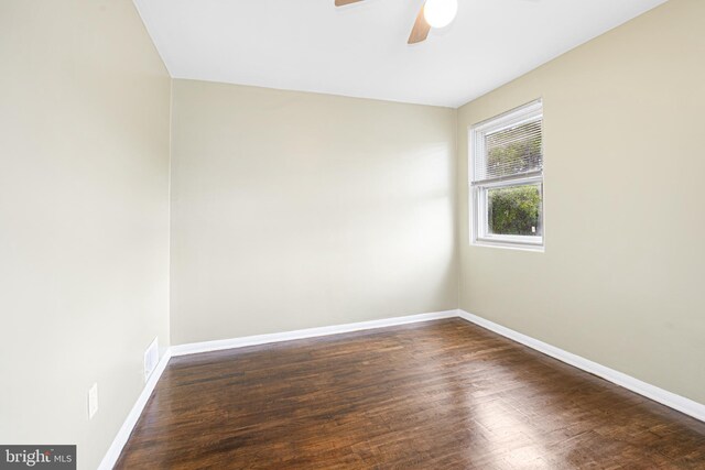 5649 Kavon Ave, Baltimore, MD 21206 - empty room featuring a ceiling fan, baseboards, and wood finished floors