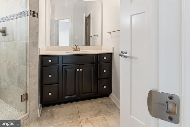 14438 Mattawoman Dr Unit 5000H, Brandywine, MD 20613 - full bathroom with a stall shower, vanity, tile patterned flooring, and baseboards