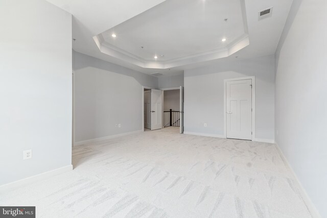 14438 Mattawoman Dr Unit 5000H, Brandywine, MD 20613 - unfurnished bedroom featuring a raised ceiling, recessed lighting, light carpet, and baseboards