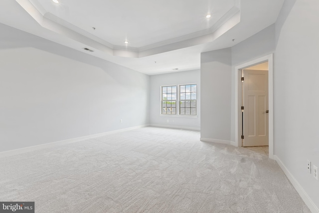 14438 Mattawoman Dr Unit 5000H, Brandywine, MD 20613 - unfurnished room with a tray ceiling, light colored carpet, recessed lighting, and baseboards