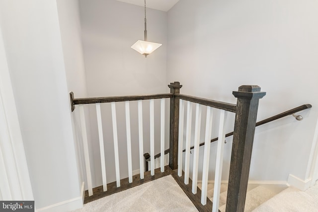 14438 Mattawoman Dr Unit 5000H, Brandywine, MD 20613 - staircase featuring carpet flooring and baseboards