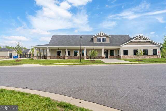 14438 Mattawoman Dr Unit 5000H, Brandywine, MD 20613 - view of front of house with stone siding and a front yard