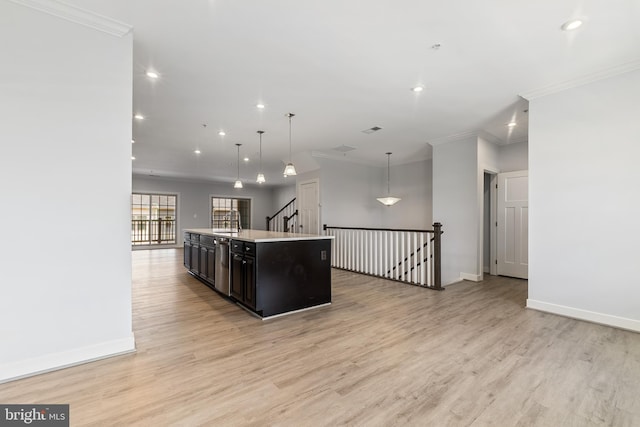 14438 Mattawoman Dr Unit 5000H, Brandywine, MD 20613 - kitchen featuring dishwasher, a sink, light wood-style flooring, light countertops, and baseboards