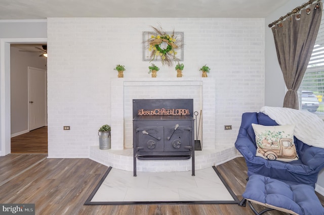 1267 Dominion Rd, Gerrardstown, WV 25420 - living room featuring wood finished floors, ceiling fan, and baseboards