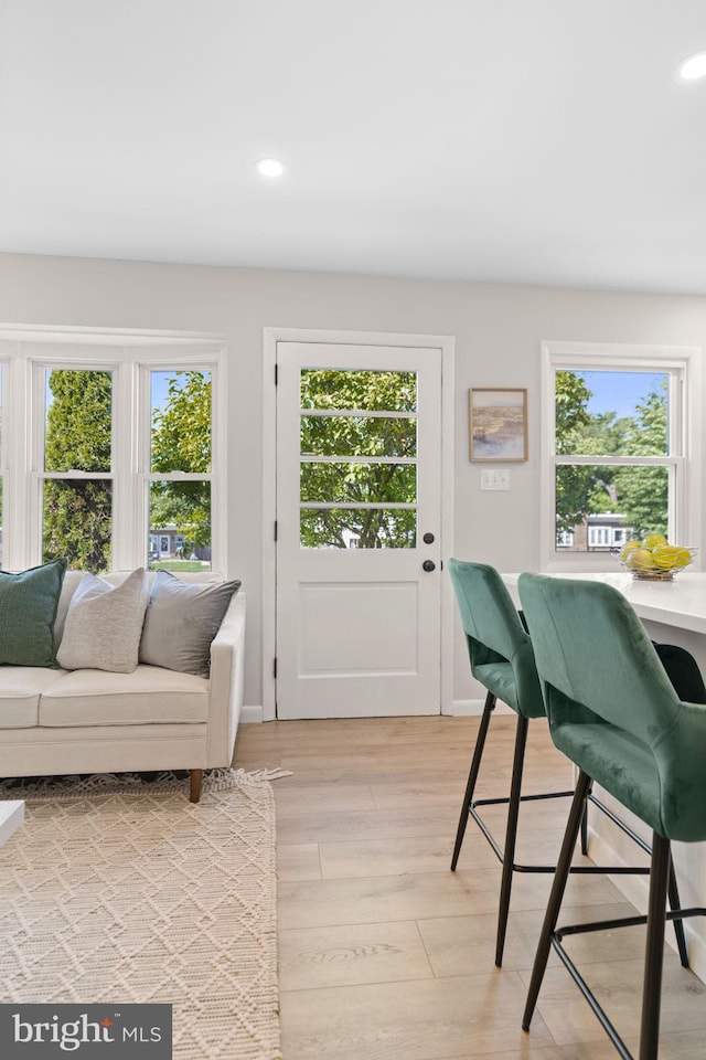 112 Morris Ave, Woodlyn, PA 19094 - living area featuring light wood-style flooring and recessed lighting