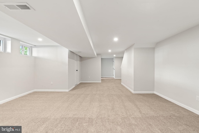 112 Morris Ave, Woodlyn, PA 19094 - below grade area featuring recessed lighting, light carpet, and baseboards