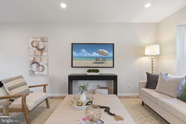112 Morris Ave, Woodlyn, PA 19094 - living room featuring wood finished floors, baseboards, and recessed lighting