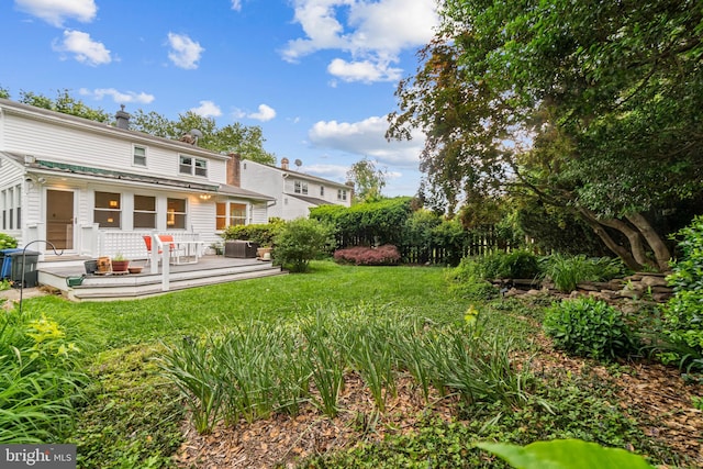 530 Anneslie Rd, Baltimore, MD 21212 - view of grassy yard with a deck