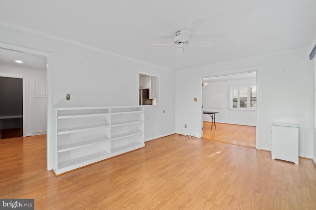 530 Anneslie Rd, Baltimore, MD 21212 - unfurnished room featuring wood finished floors, a ceiling fan, baseboards, and ornamental molding