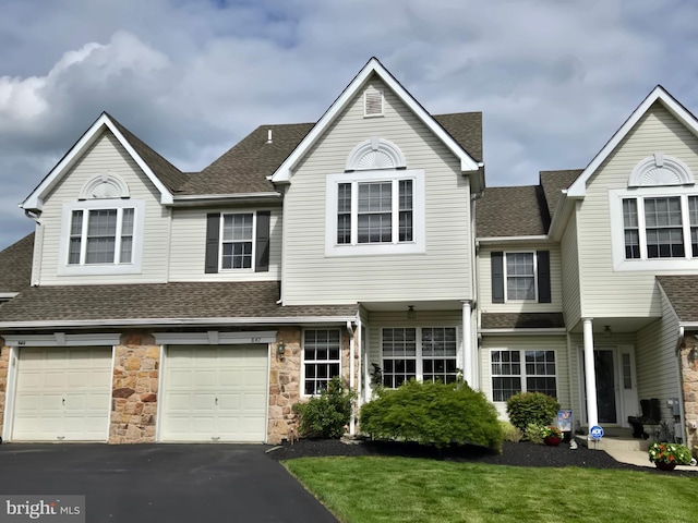 847 Sherrick Ct, Chalfont, PA 18914 - townhome / multi-family property with a shingled roof, asphalt driveway, and an attached garage