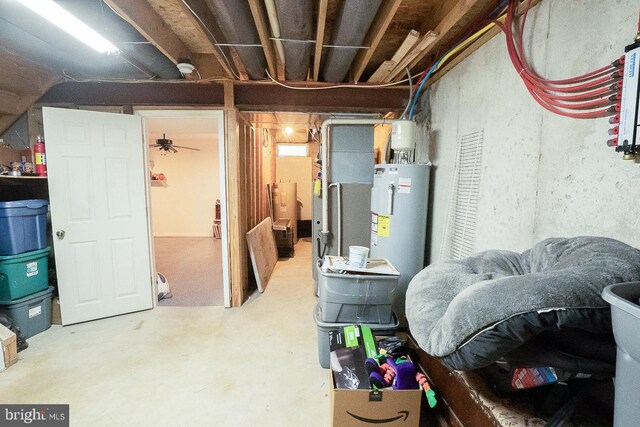 315 Dogwood St, Bally, PA 19503 - unfinished basement with water heater