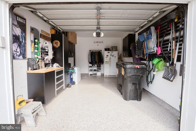 315 Dogwood St, Bally, PA 19503 - garage featuring white refrigerator with ice dispenser