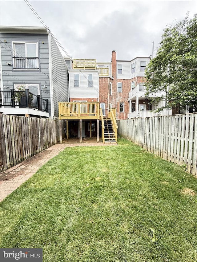 40 Bryant St NW, Washington, DC 20001 - rear view of property featuring stairs and a wooden deck