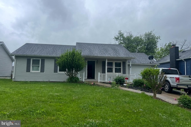 178 Fulton Ave, Charles Town, WV 25414 - single story home featuring a porch, a front yard, roof with shingles, and a garage