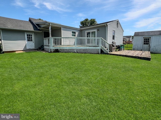 178 Fulton Ave, Charles Town, WV 25414 - back of house with a deck and a lawn