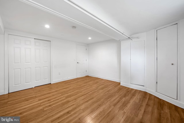 434 Elrino St, Baltimore, MD 21224 - unfurnished bedroom with light wood-type flooring, recessed lighting, and baseboards