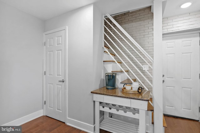 154 Mercy St, Philadelphia, PA 19148 - stairway featuring wood finished floors and baseboards