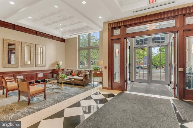 1391 Pennsylvania Ave SE Unit 348, Washington, DC 20003 - community lobby with recessed lighting, coffered ceiling, beamed ceiling, and a high ceiling