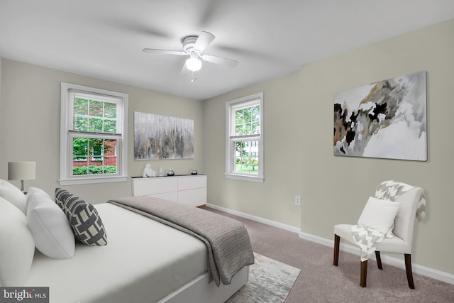 6517 Potomac Ave Unit A2, Alexandria, VA 22307 - bedroom featuring carpet, baseboards, and ceiling fan