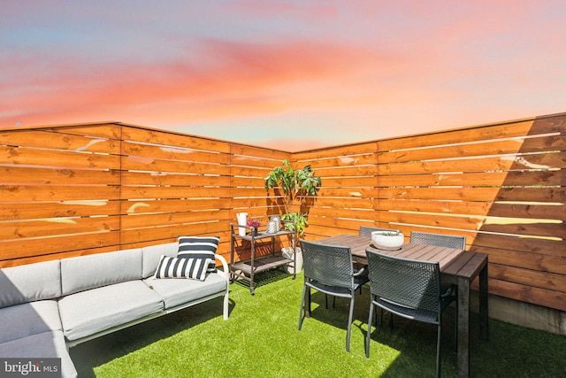 1011 Dickinson St, Philadelphia, PA 19147 - yard at dusk featuring an outdoor living space