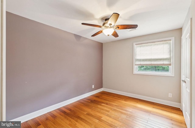 2218 Oakwood Ln, Atco, NJ 08004 - empty room featuring baseboards, light wood-style flooring, and ceiling fan