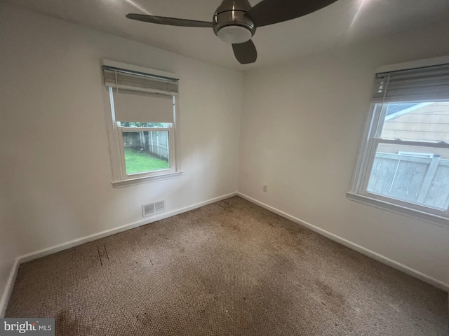 3403 Murdock Rd, Kensington, MD 20895 - spare room with healthy amount of natural light, carpet floors, a ceiling fan, and baseboards