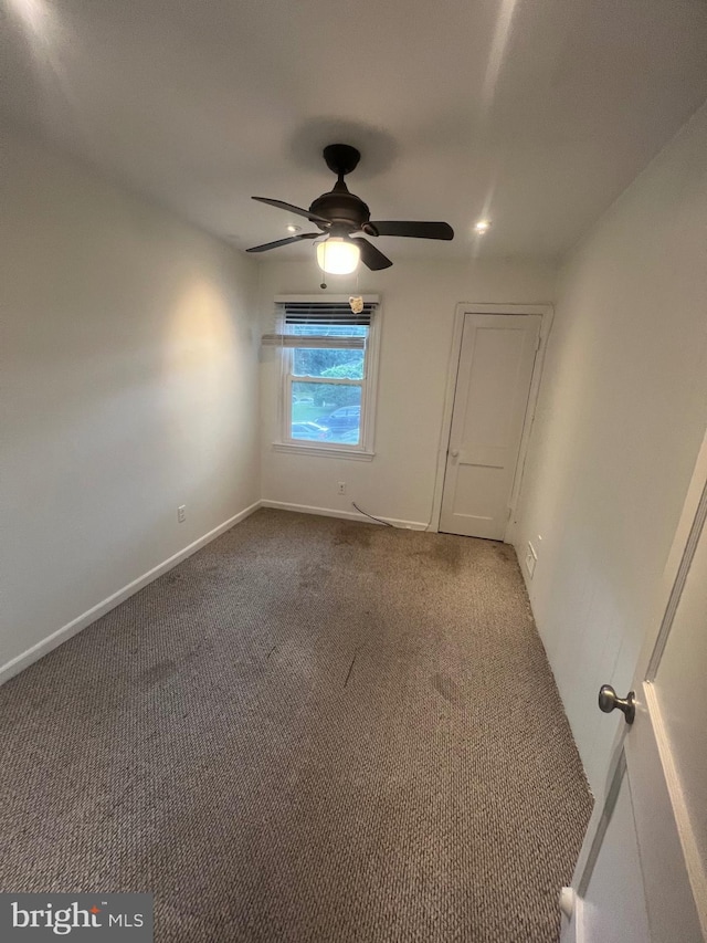 3403 Murdock Rd, Kensington, MD 20895 - unfurnished room featuring baseboards, carpet flooring, ceiling fan, and recessed lighting