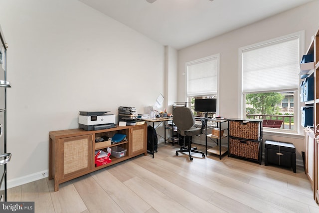 6411 Tulip Ter, Haymarket, VA 20169 - office area featuring light wood-style floors and baseboards