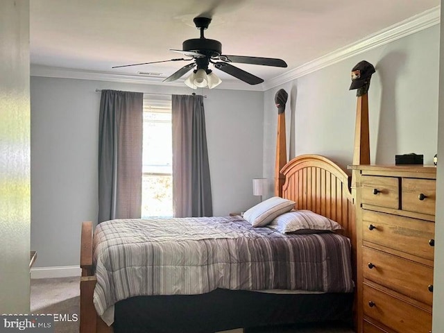 159 Harwich St, Browns Mills, NJ 08015 - carpeted bedroom featuring crown molding, baseboards, and a ceiling fan