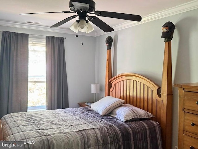 159 Harwich St, Browns Mills, NJ 08015 - bedroom with crown molding, multiple windows, and a ceiling fan