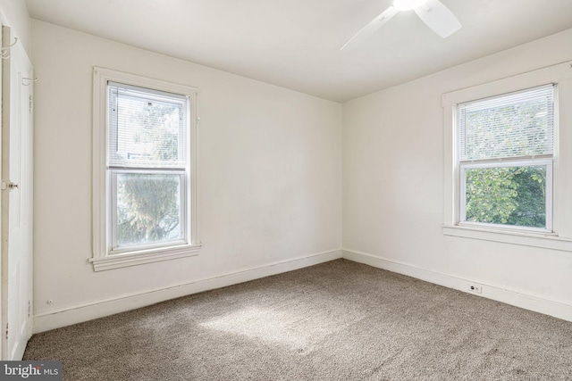 820 Cumberland St, Gloucester City, NJ 08030 - empty room with carpet, baseboards, and a ceiling fan