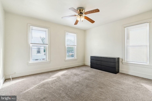 820 Cumberland St, Gloucester City, NJ 08030 - empty room featuring carpet flooring, a ceiling fan, and baseboards