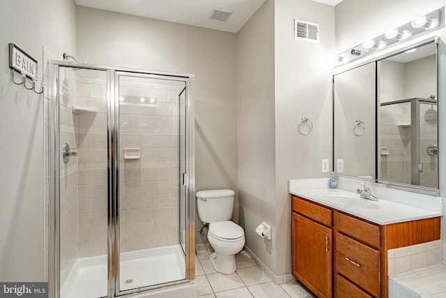 256 Silverbell Ct, West Chester, PA 19380 - full bathroom featuring toilet, a shower stall, vanity, and tile patterned flooring