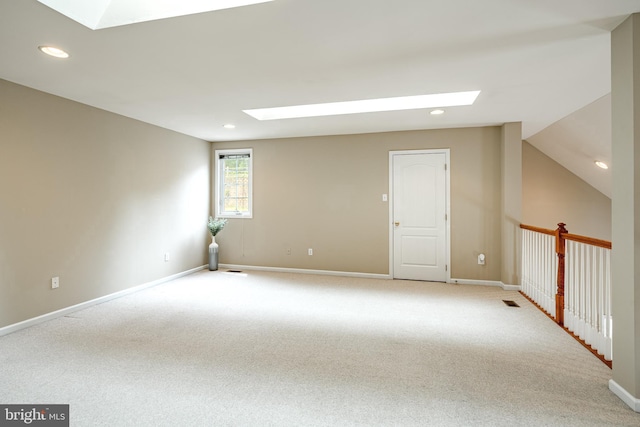 256 Silverbell Ct, West Chester, PA 19380 - spare room featuring a skylight, carpet floors, baseboards, and recessed lighting