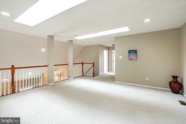256 Silverbell Ct, West Chester, PA 19380 - unfurnished room featuring light colored carpet, a skylight, baseboards, and recessed lighting