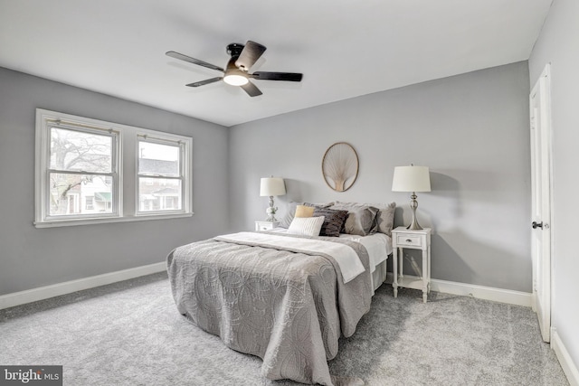 2503 W Forest Park Ave, Baltimore, MD 21215 - bedroom featuring carpet flooring, baseboards, and a ceiling fan