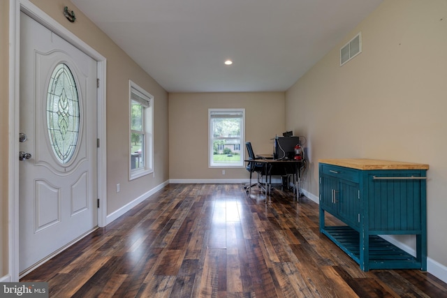 94 Eagle Ct, Woodstock, VA 22664 - office area with dark wood-type flooring, baseboards, and recessed lighting