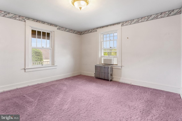837 Broadway, Hanover, PA 17331 - carpeted empty room featuring radiator, plenty of natural light, baseboards, and cooling unit
