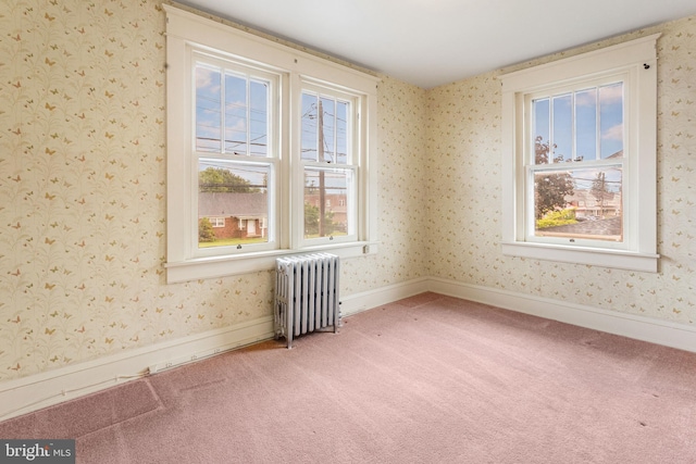 837 Broadway, Hanover, PA 17331 - spare room featuring radiator, light colored carpet, and baseboards