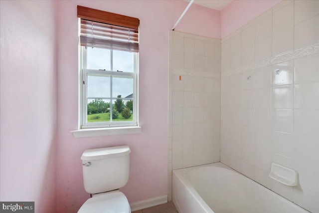 738 Farmhouse Rd, Mickleton, NJ 08056 - full bath with plenty of natural light, toilet, baseboards, and  shower combination