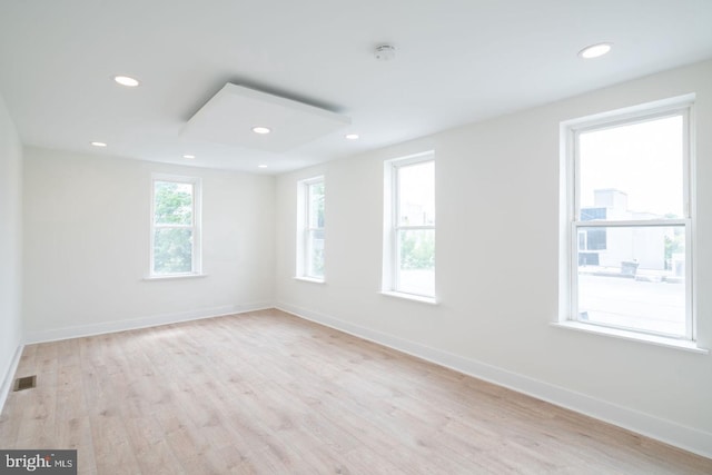 1606 Wharton St, Philadelphia, PA 19146 - unfurnished room featuring light wood finished floors, baseboards, recessed lighting, and a smoke detector