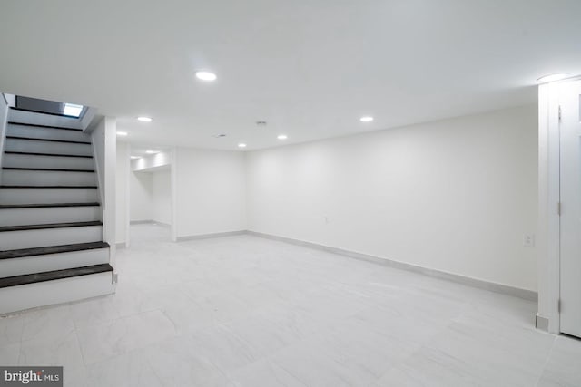 1606 Wharton St, Philadelphia, PA 19146 - finished below grade area with stairway, recessed lighting, and baseboards