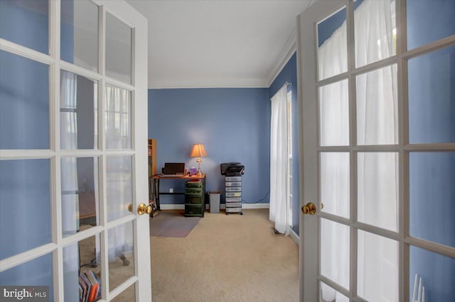 10526 Jasper Dr S, Greencastle, PA 17225 - office space featuring french doors, carpet floors, baseboards, and ornamental molding