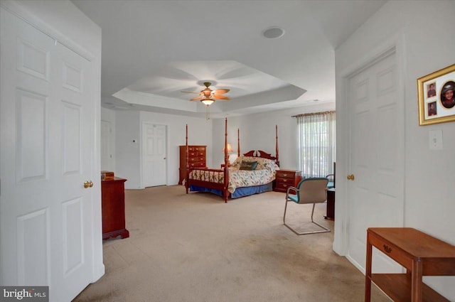 10526 Jasper Dr S, Greencastle, PA 17225 - bedroom with a tray ceiling, carpet floors, and ceiling fan