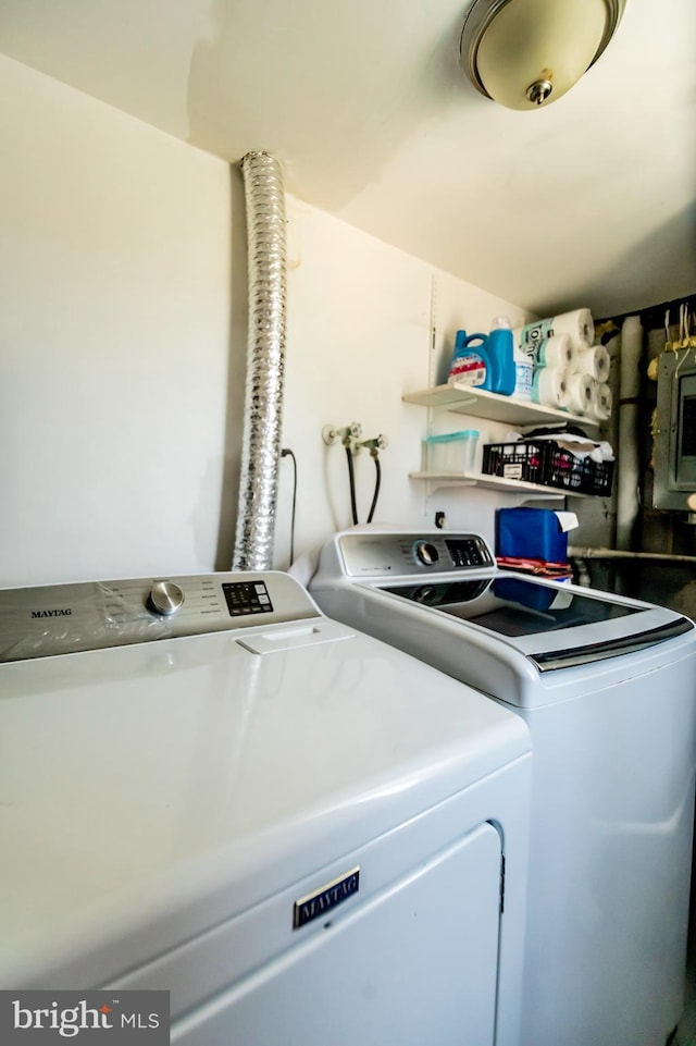 4548 Conwell Dr, Annandale, VA 22003 - laundry area featuring independent washer and dryer and electric panel